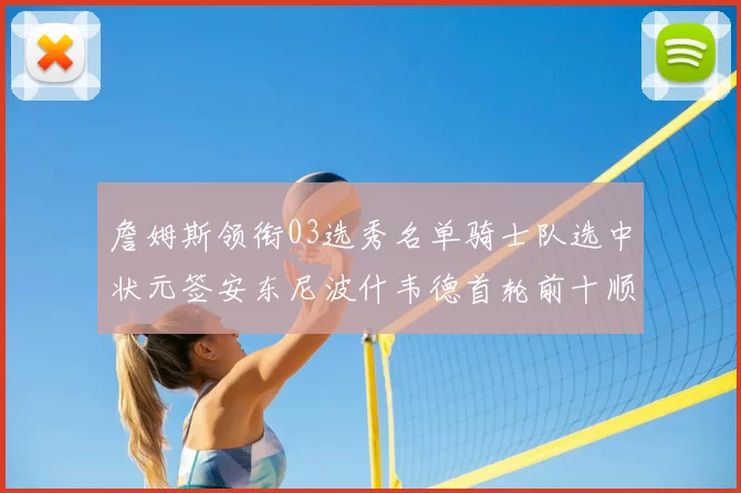 詹姆斯领衔03选秀名单骑士队选中状元签安东尼波什韦德首轮前十顺位出炉