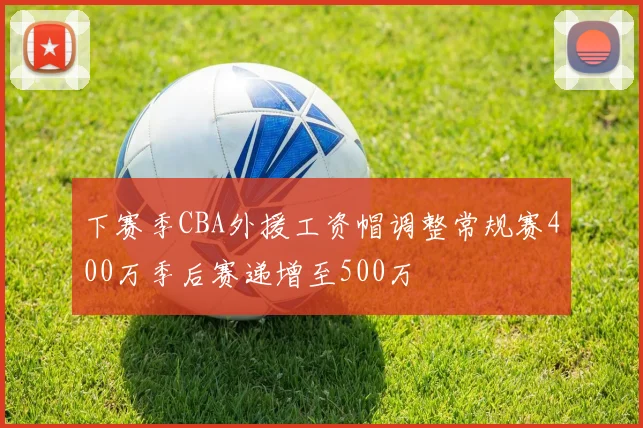 下赛季CBA外援工资帽调整常规赛400万季后赛递增至500万