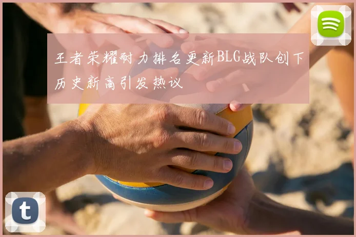 王者荣耀耐力排名更新BLG战队创下历史新高引发热议